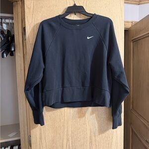 Nike Black Crew Sweatshirt with White Swoosh